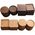 10cm Black Walnut Beech Bamboo Pine Wood Round square Wooden Printed Wooden coaster for Drink with Holder