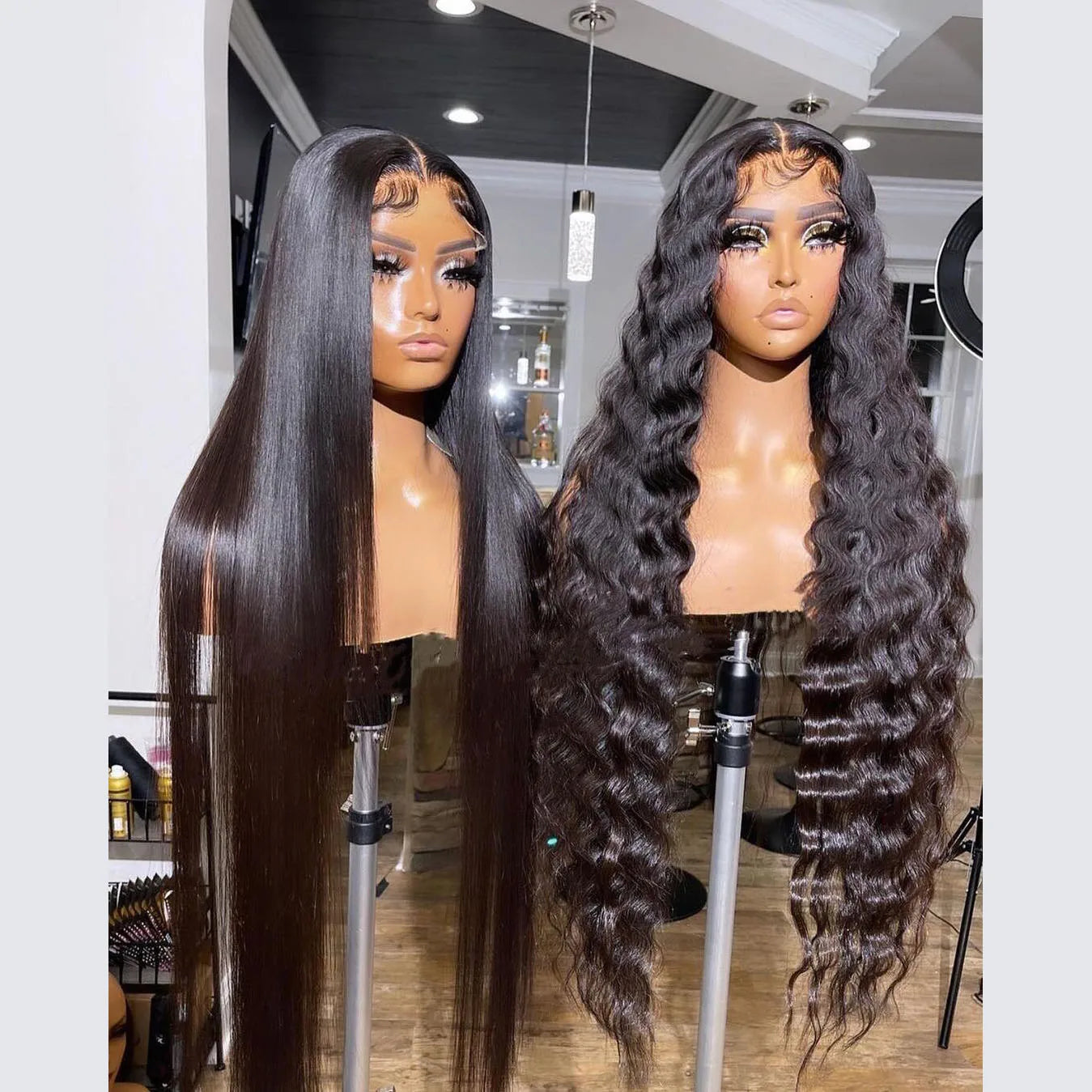 Best Lace Long Straight Deep Wave 13x4 Lace Frontal Human Hair Wigs 30 40 Inch Human Hair Full Lace Front Wig Wholesale