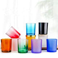 Wholesale Colorful  7oz 10oz 15oz Purple Color Empty Straight Side Glass Candle Holders Glass Candle Jar for Candle Making