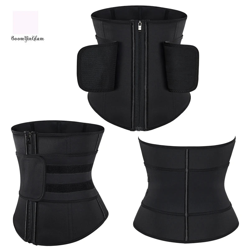 Neoprene  Fajas Para Gym Waist Cincher Trainer Underbust Zipper Shaper Slimmer Single Belt Private Labels