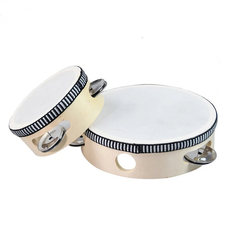 Birch Wooden Tambourines Drum 6 Inches KTV Party Musical Instrument
