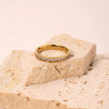 Exquisite Sweet Temperament 18K Gold Plated Titanium Steel Diamond  Bling Bling Cubic Zircon Engagement Rings
