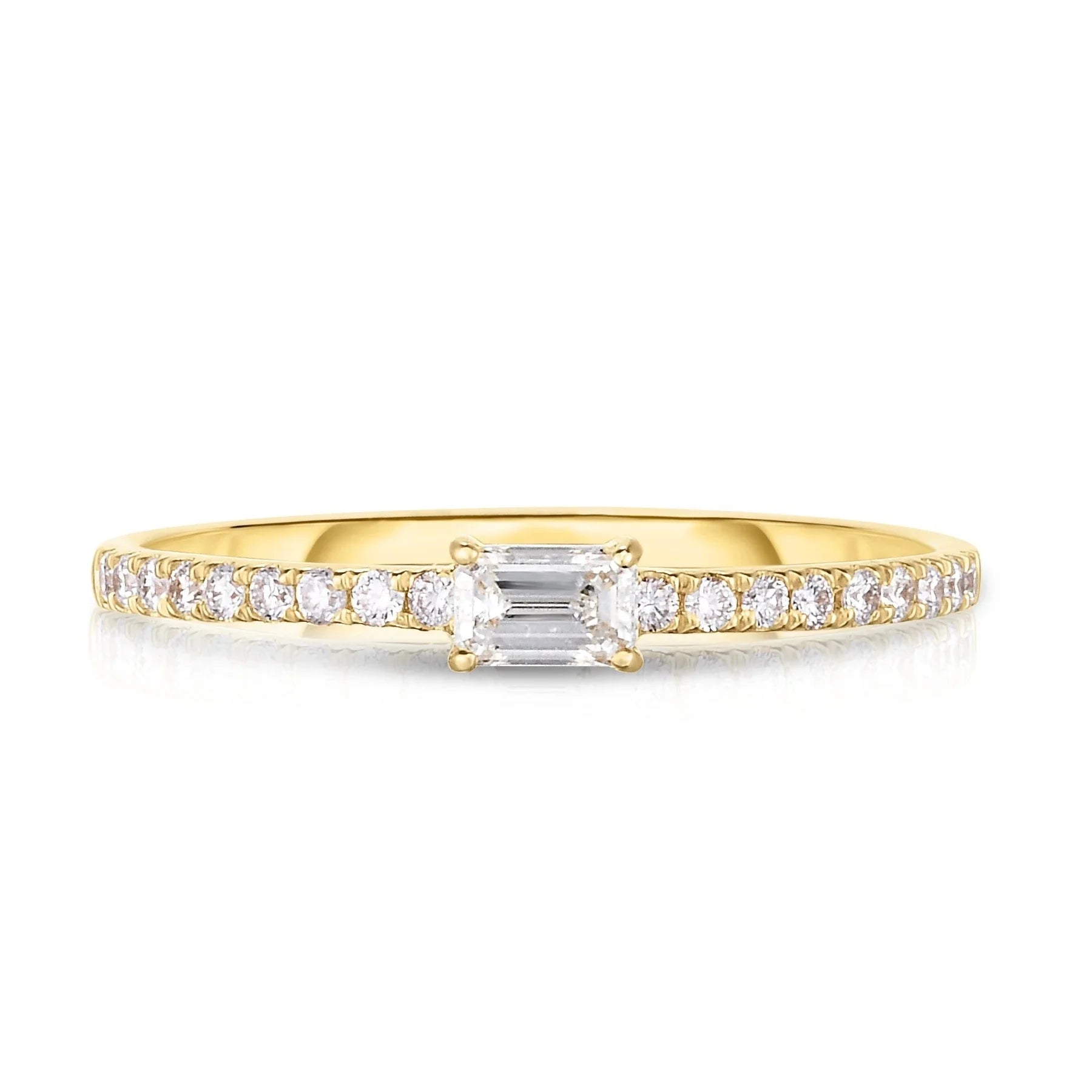 LOZRUNVE 925 Sterling Silver Pave CZ Stone Pear Heart Bagutte Emerald Shaped Cut Deliate Stacking Ring Set for Women