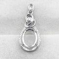 Sterling Silver 10*13mm Semi Mount Pendant Empty Frame Blank Support Setting S925 Base Holder Without Center Stone for DIY Inlay