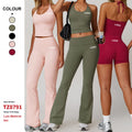 Custom High Quality Sportswear Hanging Neck Tights Yoga Wear Quick-Drying High Waist Activewear Women Fitness Yoga Sports Set