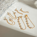 Waterproof Fashion Jewelry Unique Design Stainless Steel Gold Earrings 18K Women Tassel Round Zirconia Chain Earrings