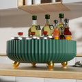28cm Wide Non-Skid Lazy Turntable Tray Plastic Pantry Storage Rack Rotating Desk Organizer for Seasoning Cosmetic Jewelry Use