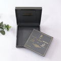 Luxurious Wedding Invitation Card with Gold Foil Hardcover  Fabric Bows and Small Card