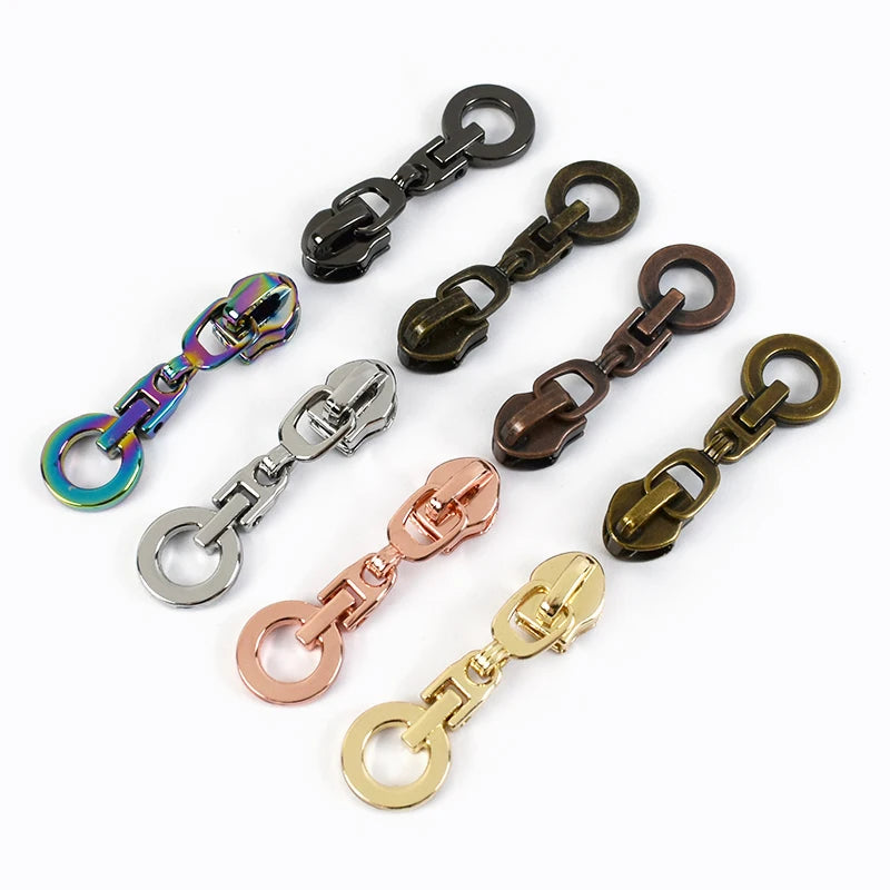 Deepeel ZT199 Bag Accessories Jacket Sewing Pocket Small Circle Zipper Puller 5# Nylon Zipper Slider