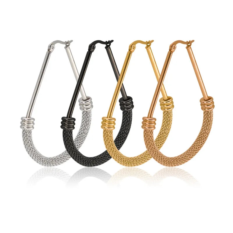 2025 New Arrivals 18K Gold Plated Stainless Steel Fashionable Hoop Earrings Design for Women Fine Jewelry New Releases