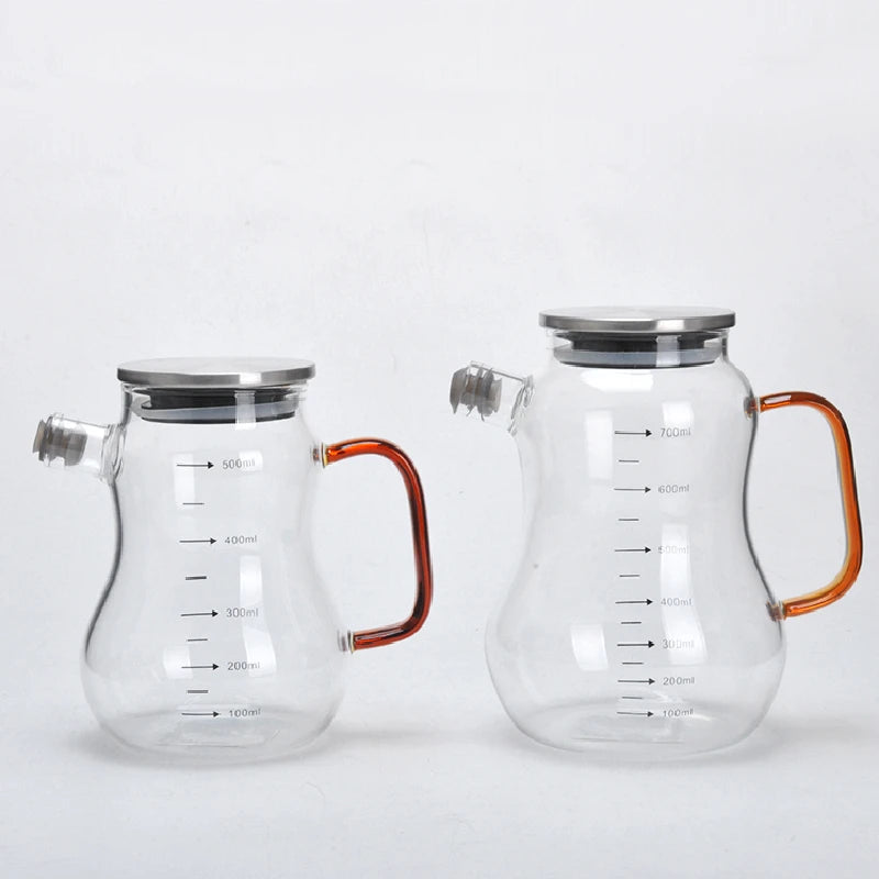 Wholesale Small Leakproof Handmade High Borosilicate Glass Pourer Oil Vinegar Dispenser Eco-Friendly Kitchen Decorative