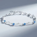 BASQUESUN Factory Wholesale Copper Inlaid Blue and White Zircon Ocean Heart Niche Fresh Wave Fashion Crystal Loved Bracelet