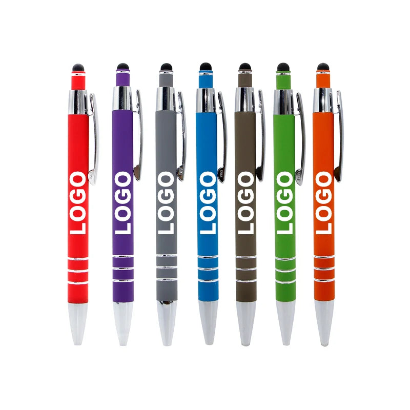 2025 Personalised Custom Metal Stylus Pens Cheap Soft Touch Rubber Gifts Ball Pen Promotional Ballpoint Pen With Custom Logo
