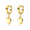 Wholesale Women's Trendy Stainless Steel Jewelry Korean Japanese INS Style Heart Flat Ear Cuffs and Hoop Earrings