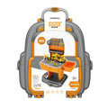 Children's Early Education Small Particle Building Block Backpack Fire Police  Slide Castle Set Assembled School Bag Toys