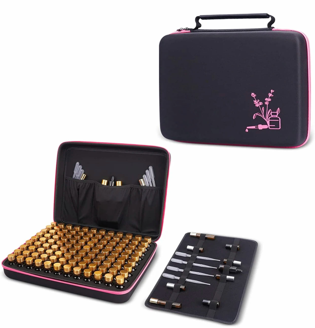 Essential Oil Case 60 Bottles Perfume Essential Oil Storage Box Zipper Travel Carrying Case