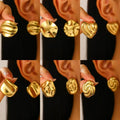 Vintage Jewelry 18k Gold Plated Geometric Statement Earrings Stainless Steel Irregular Love Heart Stud Earrings for Party