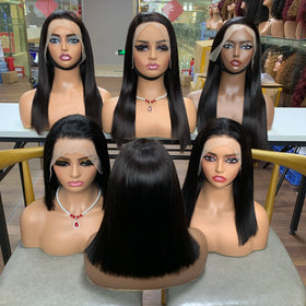 Perucas Cabelo Humeno Original Sdd Hair Bone Straight Brazilian Human Hair Full Frontal Lace Wig for Natural Black