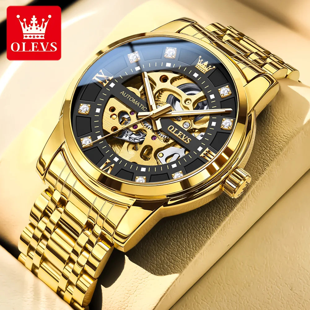 OLEVS 9901 Fashion Casual Stainless Steel Band Water Resistant Feature Diamond WristWatch Custom LOGO  Relogio Masculino Watch