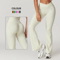 LOW MOQ Nylon Flare Wide Leg Yoga Leggings Pants Women High Waist Wide Leg Pants Gym Sports Flared Yoga Pants