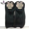 Top Sales Wigs 20 Inch Any Parting European Virgin Hair Silk Base Toppers with Cuticles Natural Dark Brown