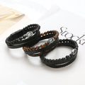 High Quality Hot Sale Magnetic Clasp Natural Tiger Eye Stone Bracelet Multilayer Handmade Woven Braided Leather Bracelet