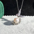 P545 8-9mm DIY Natural  Freshwater Pearl Charm Pendant Accessory 925 Sterling Silver Jewelry for Women Without Chain