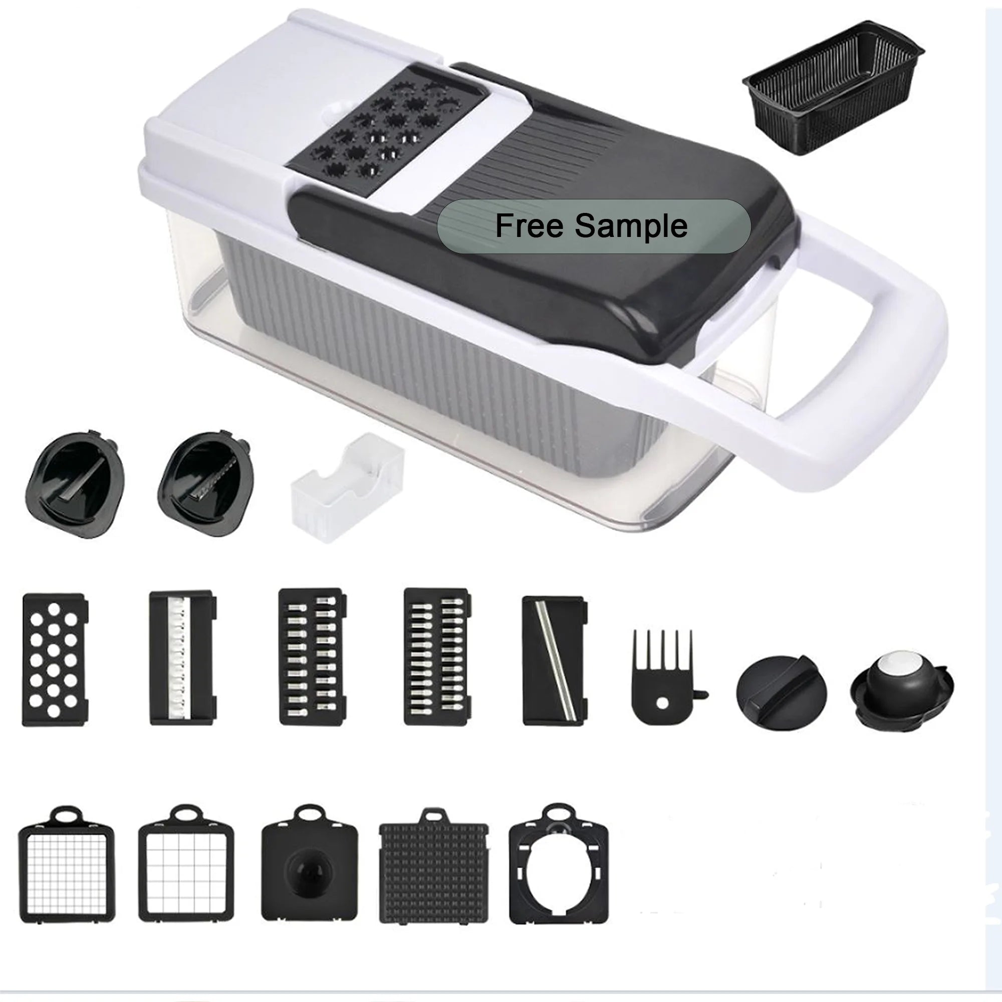 Wholesale 19 in 1 Stainless Steel Vegetable Chopper Spiralizer Hand Potato Cutter Fruits Veggies Multi-Use Cutting Tool Tomatoes
