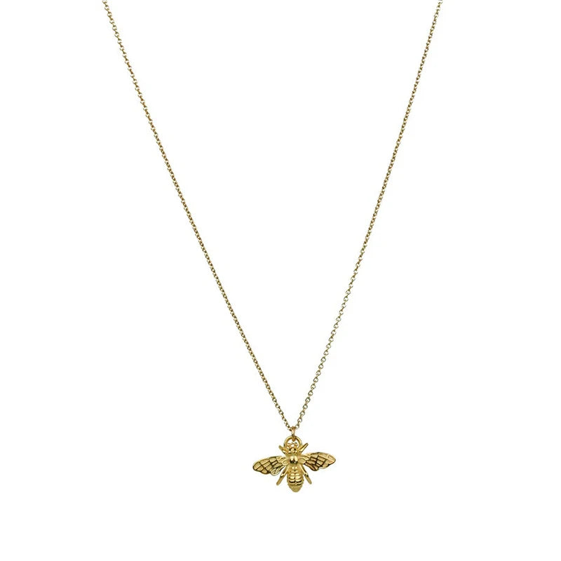 ROXI New Cute S925 Sterling Silver INS Insect Bee Necklace Wild Clavicle Chain Women