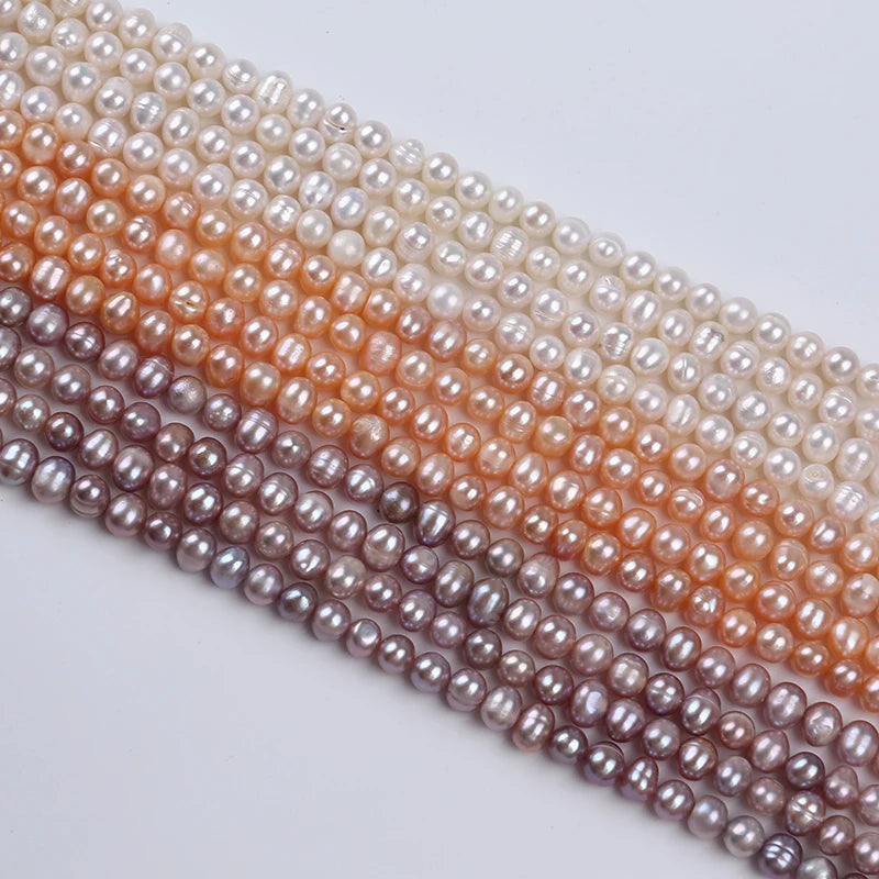 Natural 5-6mm White Pink Purple Freshwater Pearl Beads Strands for Jewelry & Jewelry Making