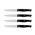 Serrated Steak Knife Set High Carbon Stainless Steel Blades ABS Eco-Friendly Ambidextrous Ultra-Sharp Never Requires Sharpening