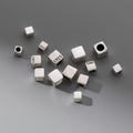 S925 Silver 4-6mm Geometric Square Cube Septum Beads for Jewelry Bracelet Making
