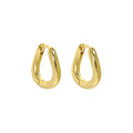 18K Gold Plated Trendy Irregular Curved Circle Hoop Earrings Fashion Jewelry in Sterling Silver 925 for Weddings Parties Gift