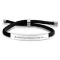 2024 Personalized String Woven Red Rop Jewelry Hold Stainless Steel Bar Bracelet Customized Engraved Stainless Steel Bracelet