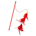 Eco-Friendly Lifelike Cat Christmas Interactive Feather Teaser Wand Toy 133cm Yuanfeng MegaBDM