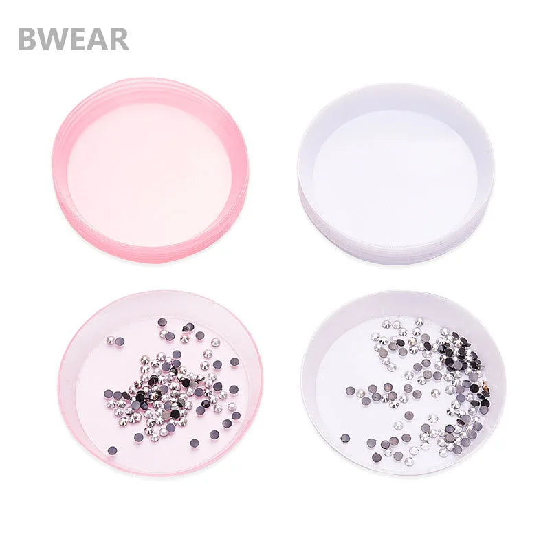 BAEAR White Plastic Round Crystal Sorting Rhinestone Plate Nail Art Tray Used for DIY Diamond Beads