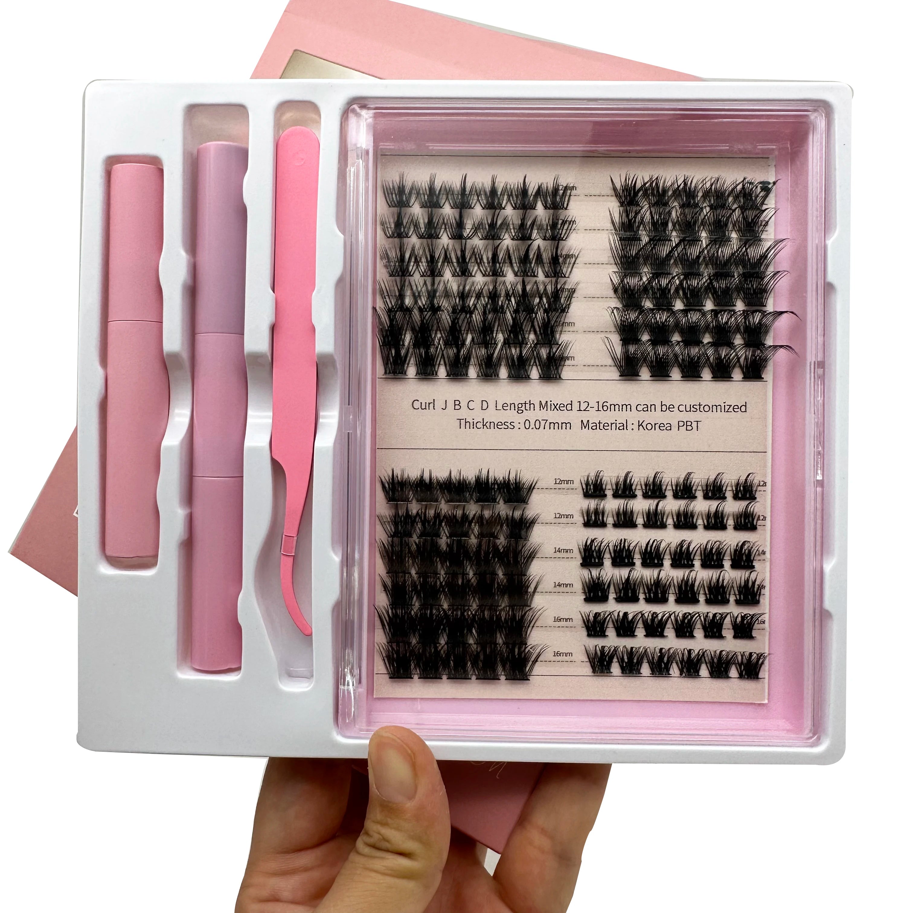 Natural Pre-Cut Cluster Ribbon Eyelash Extension DIY Segmented Lash Extensions Kit DIY Cluster Lashes Kit