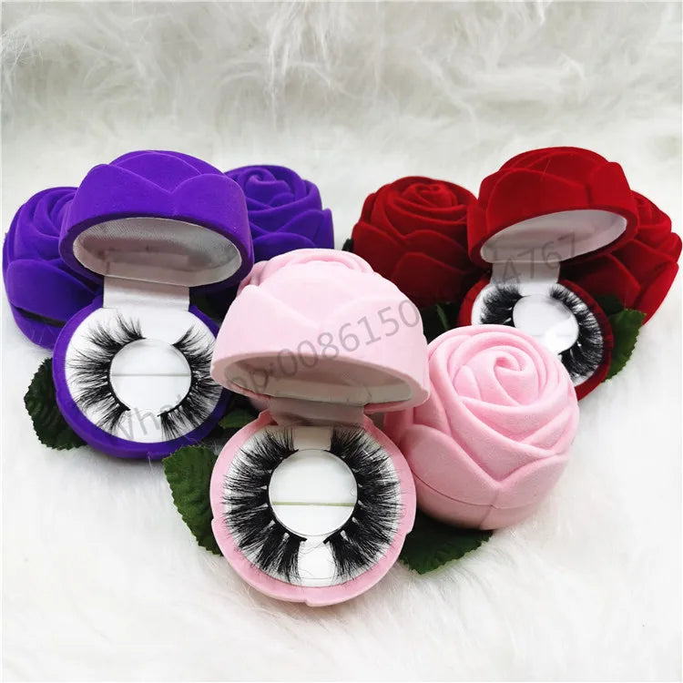 Best Lash Vendor Rose Shape Lashpackaging Mink Eyelashes Vendor Custom Lashbox Packaging Valentine's Day Lashes Box