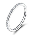OAHLAN Fashion Engagement Jewelry Women Wedding Band Cubic Zirconia 2mm 925 Sterling Silver Rings for Valentine's Day Present
