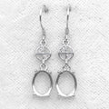 Sterling Silver 8*10mm Semi Mount Hook Earrings Empty Support Blank Claws Setting S925 Base Without Center Stone for DIY Inlay