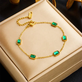 Stylish 316 Stainless Steel 18k Gold Pearl Zirconia Layered Love Butterfly Bracelet Ladies Chain Eye Adjustable Bracelet Jewelry