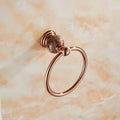 HONGDEC Modern Eco-Friendly Stainless Steel Rose Gold Polished Finish Wall Mount Bathroom Towel Holder & Ring