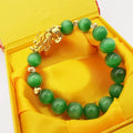 SC Gold Plated Pixiu Bracelet Feng Shui Lucky Friendship Bracelet Natural Stone Beads Bracelet for Women Men