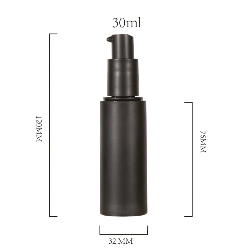 Frost Black 30ml PET Airless Lotion Pump Cosmetic Cream and Skin Care Packaging Plastic Bottle for Face Cream and Shampoo