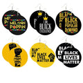 HOVANCI Best Selling Ethnic Letters Printed Wood Earring African Printed Wooden Earrings for Women