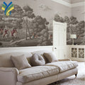 YKWS 005 3D Gold Silver Grey Glitter Fabric Wallpaper Mural for Living Room Western Painting Home Waterproof Anti-Static
