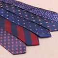 New Geometric Floral Striped Men's Formal Tie Red Blue Grey Polyester Jacquard Woven Business Wedding Necktie