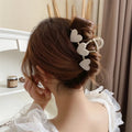 2022 New Design INS Fashion Pearl Claw Hair Custom Hair Claw Heart Shape Full  Crystal Metal Hair Clips for Women