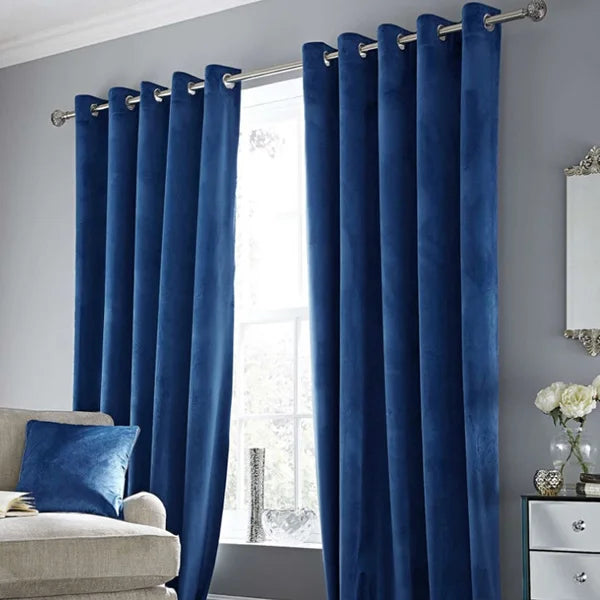 DaiRui Classic Royal Quality Blackout Curtains Velvet Window Drapes Living Room Soft Velvet Curtain
