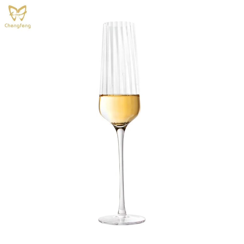 New Hot Sale Stripe Goblet Glasses  Small Stem Taster Wine Glasses Red Win Glass
